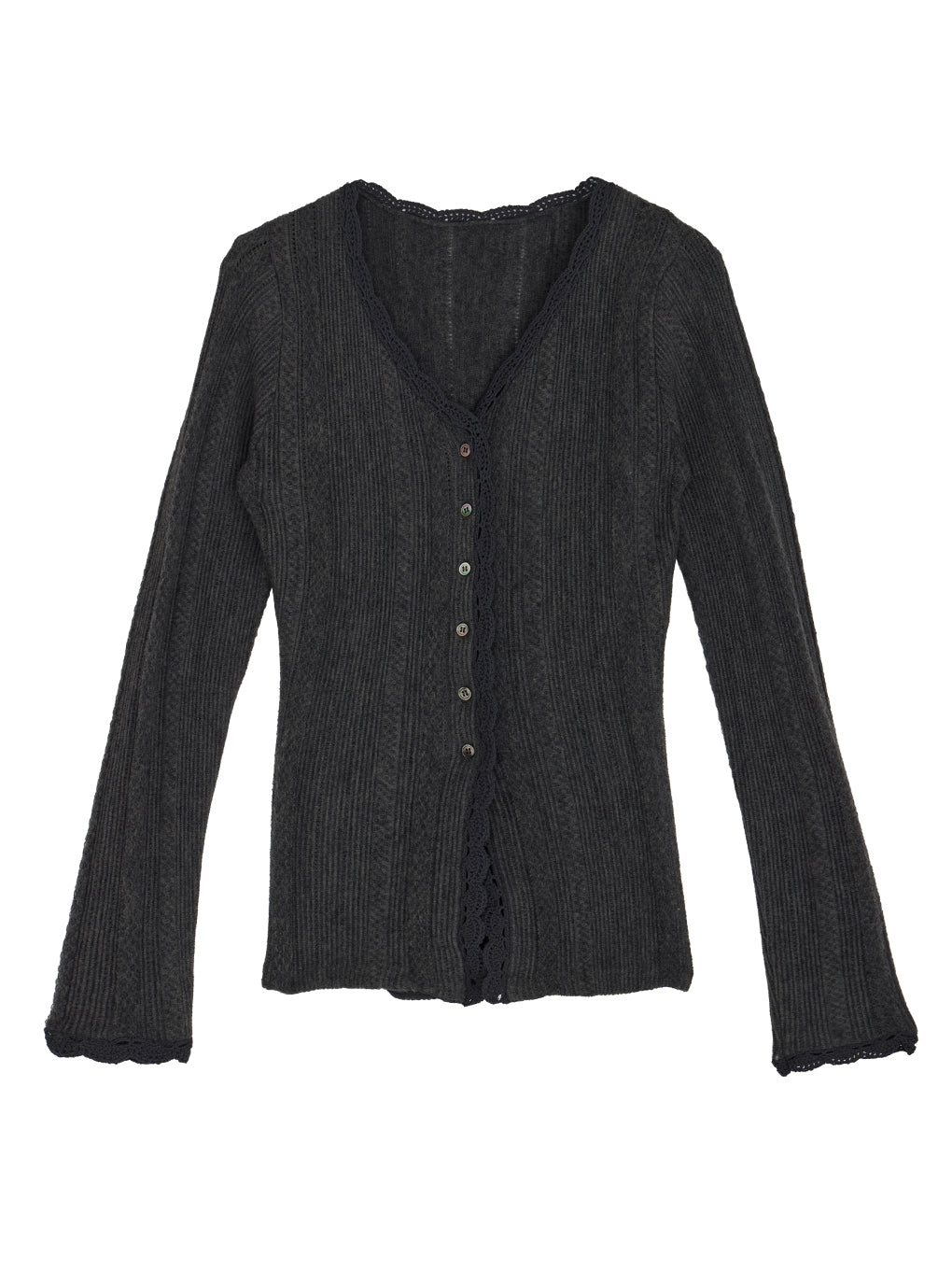 UND PIN TUCK LACE LIKE  KNIT TOP