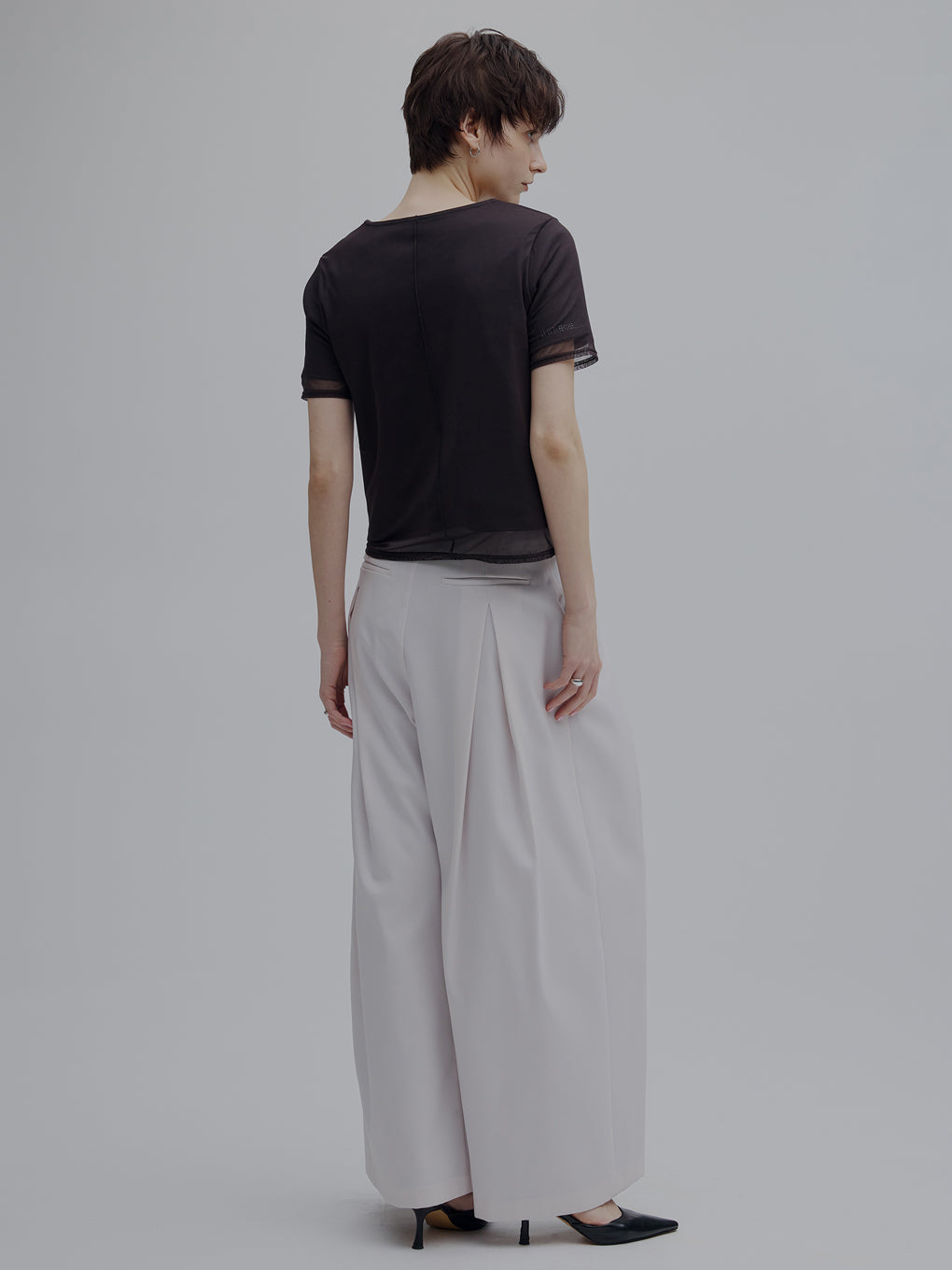 SHEER LAYERED GLIMMER GRAPHIC TEE