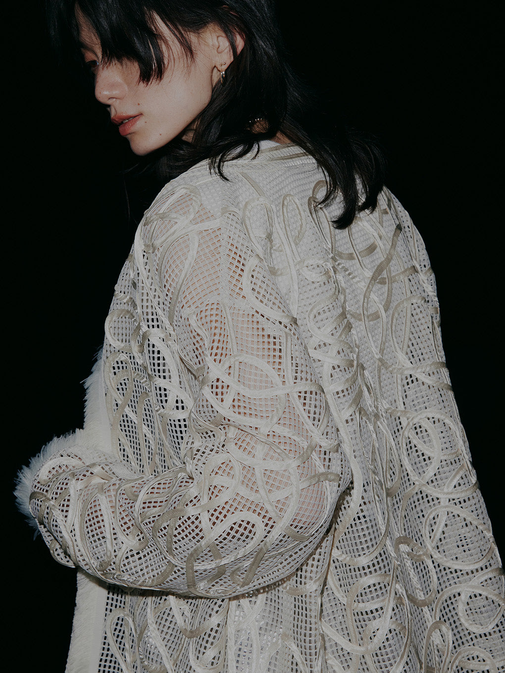 MEDI TAPE EMBROIDERY MESH JACKET