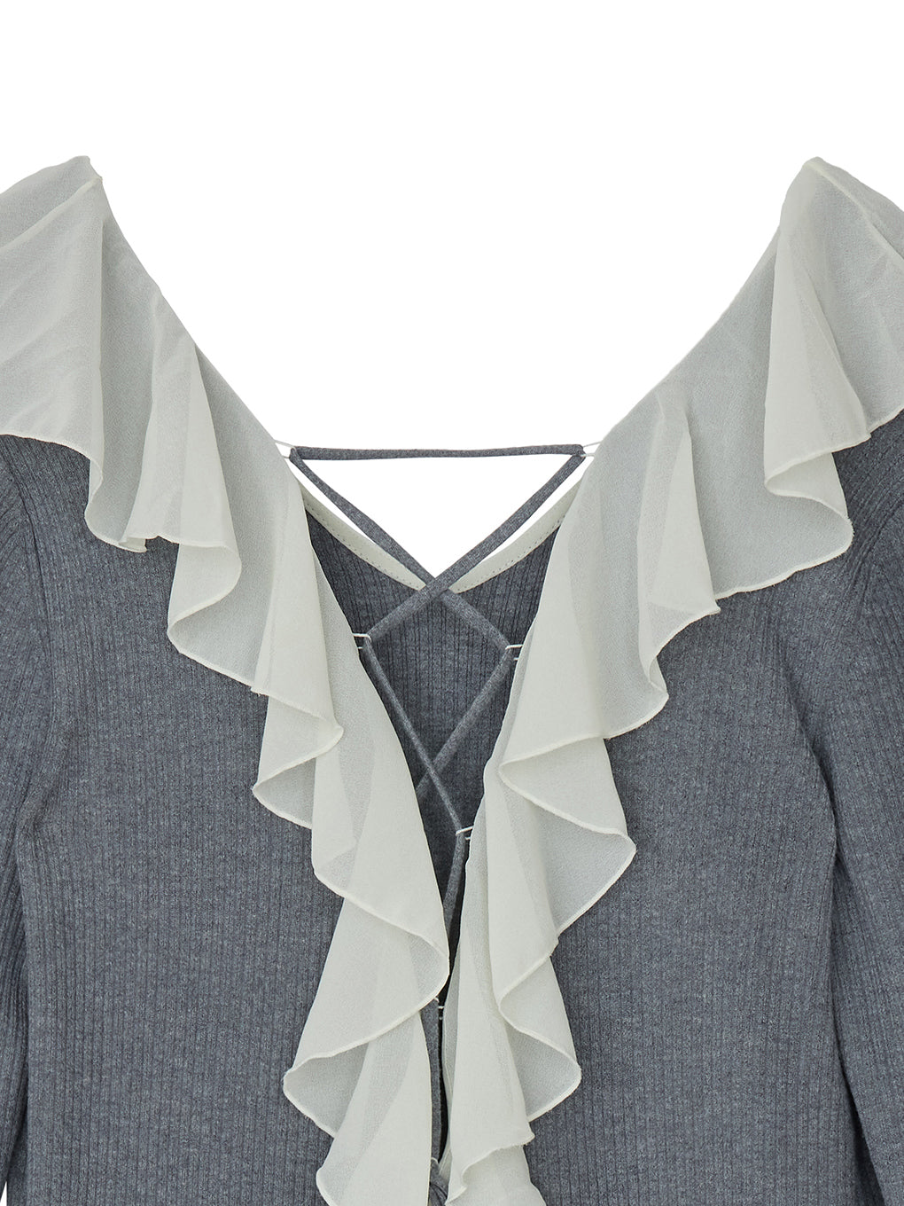 UND 2WAY RUFFLE COLLAR KNIT DRESS