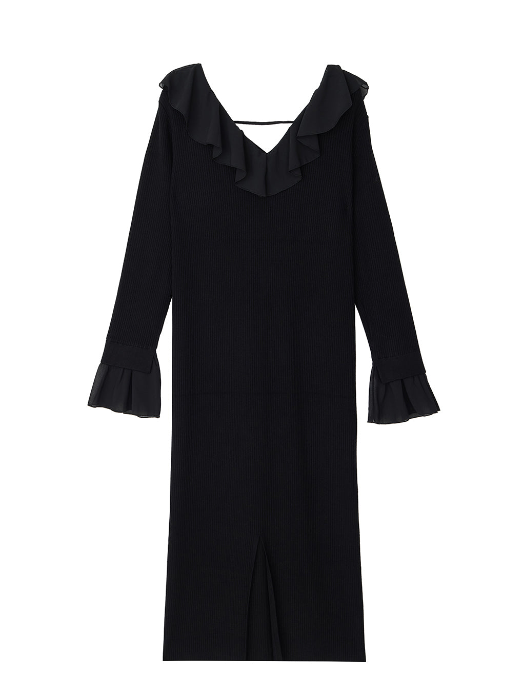 UND 2WAY RUFFLE COLLAR KNIT DRESS