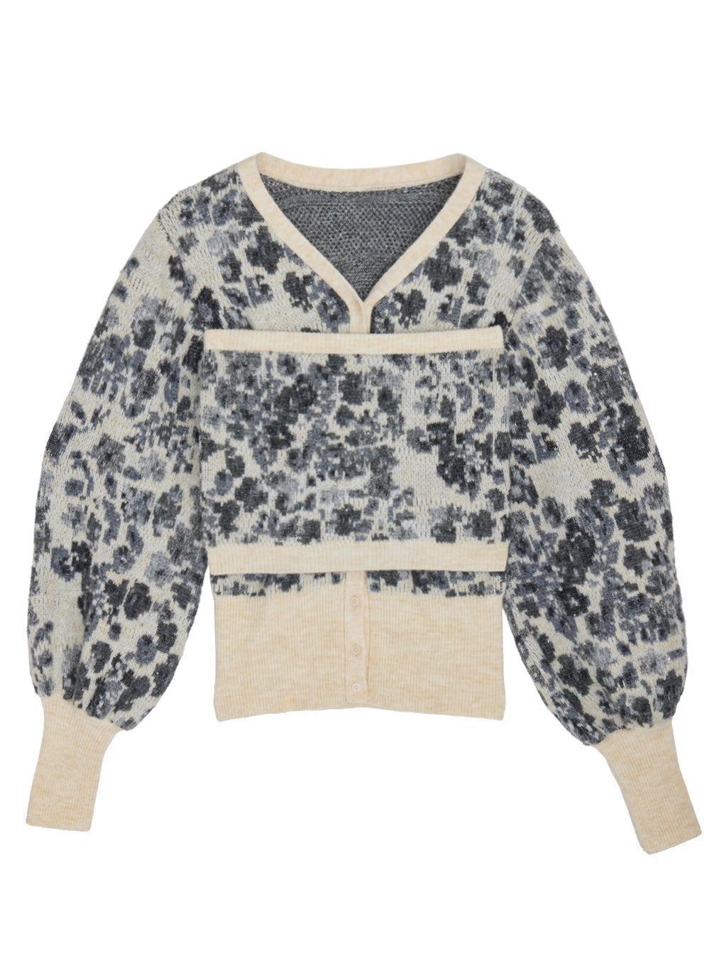 UND JACQUARD FLOWER BUISTIER SET KNIT