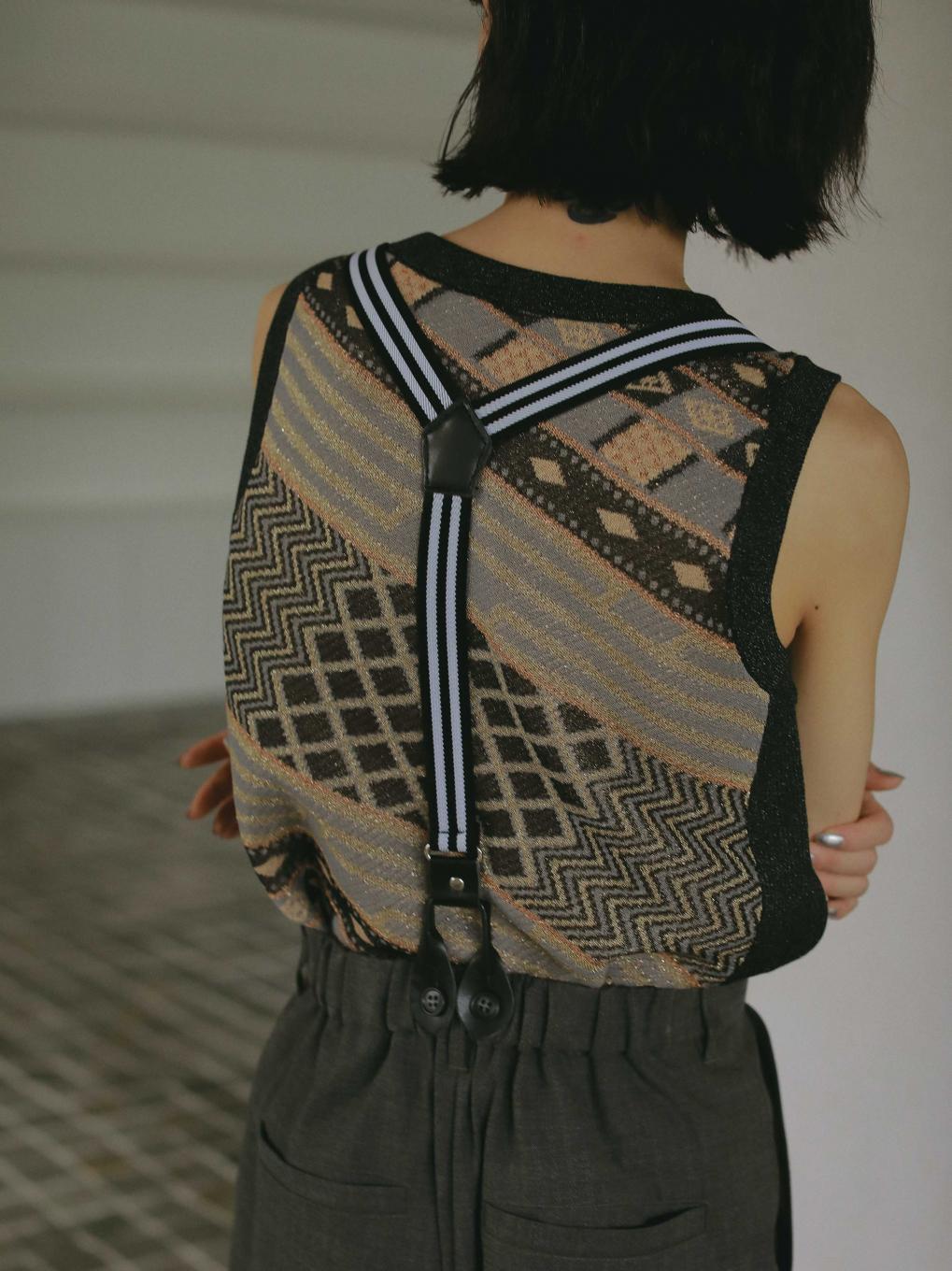 GEOMETRIC GLITTER KNIT TOP