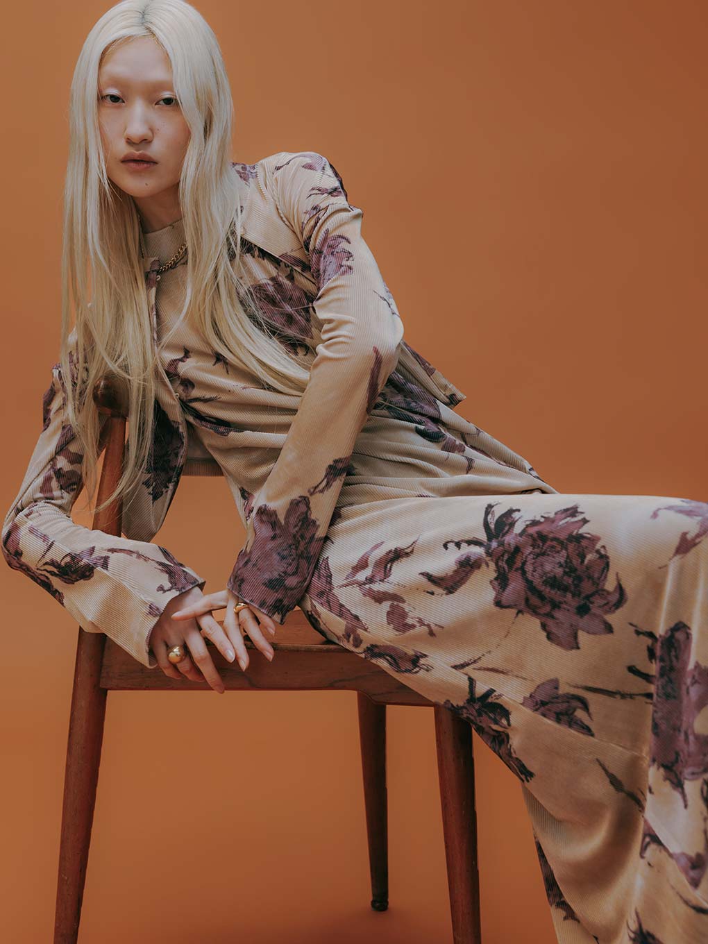 Ameri Dry flower velour dressベロアカットソードレス Ameri