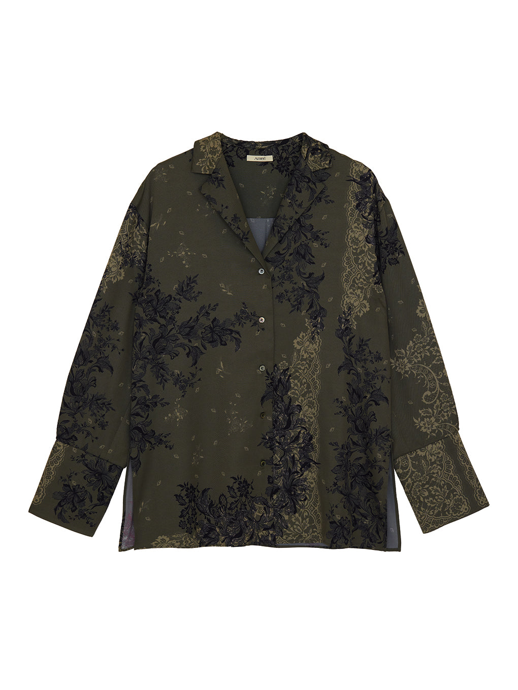 FLORAL LACE SCARF PRINT SHIRT