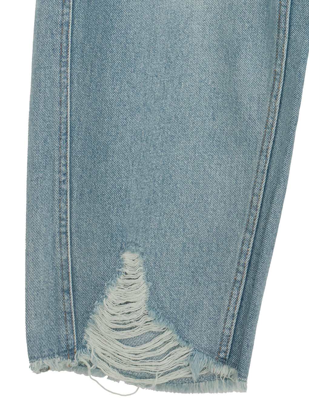 HEM FRINGE EGG DENIM PANTS