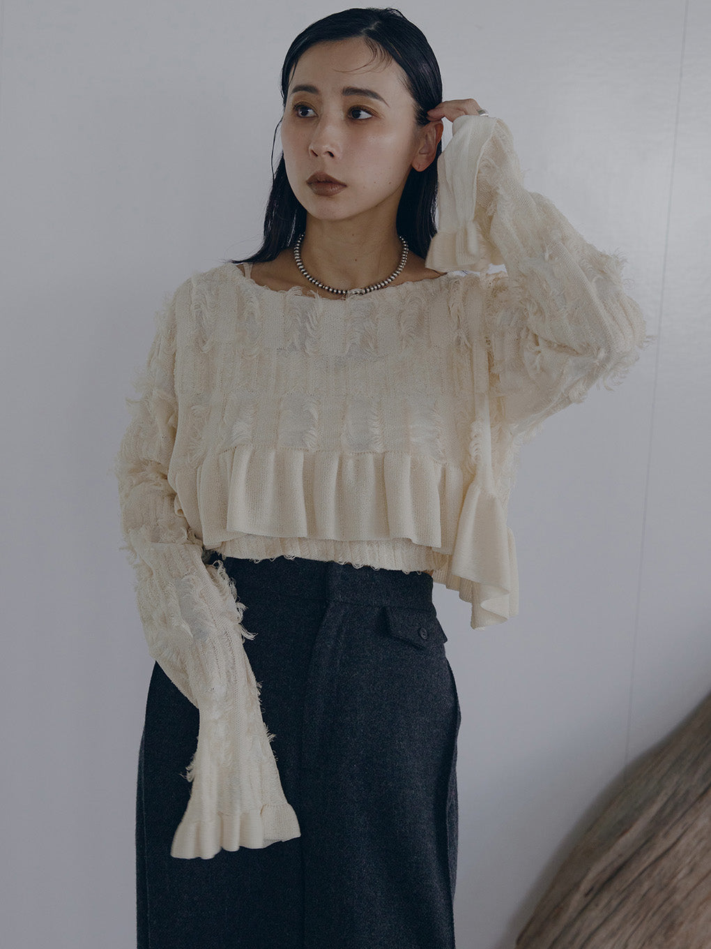 MANY WAY JACQUARD SHORT KNIT TOP