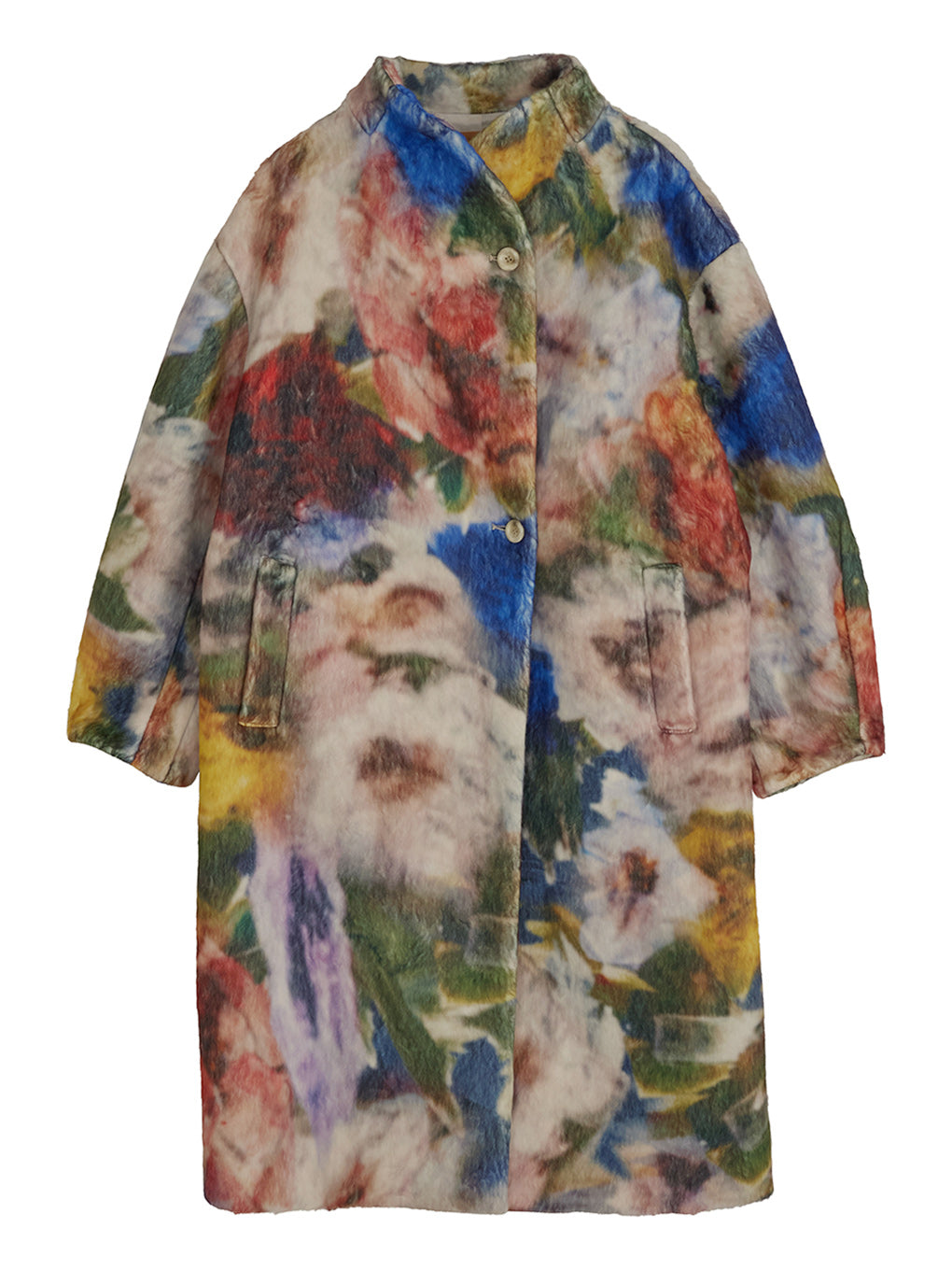 UND TEXTURE ART FLOWER SHAGGY COAT