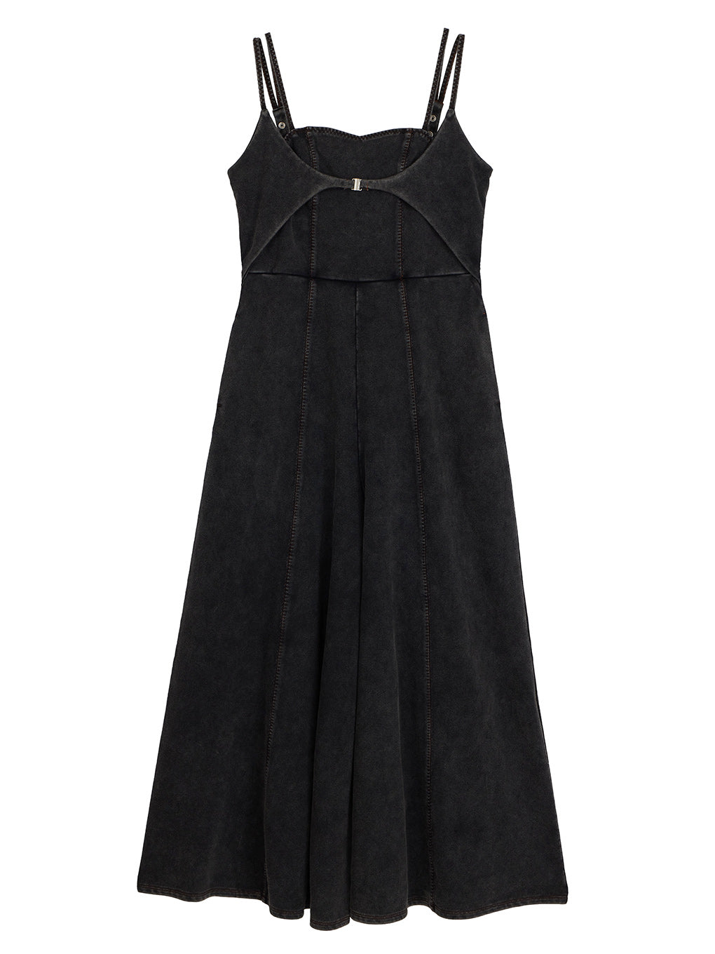 DENIM LIKE VOLUME CAMI ROMPERS