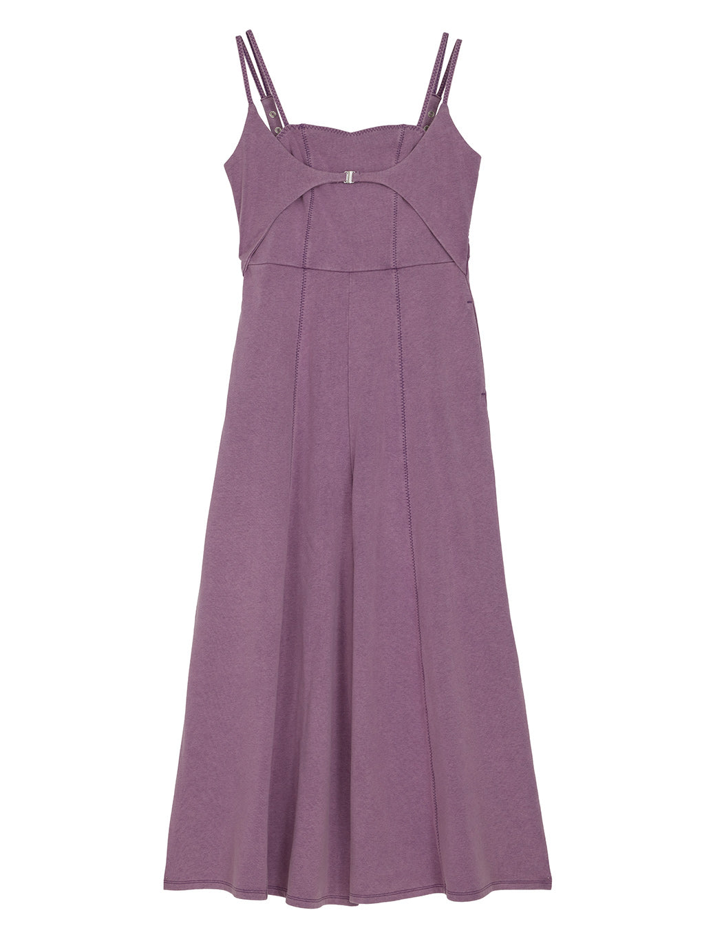 DENIM LIKE VOLUME CAMI ROMPERS