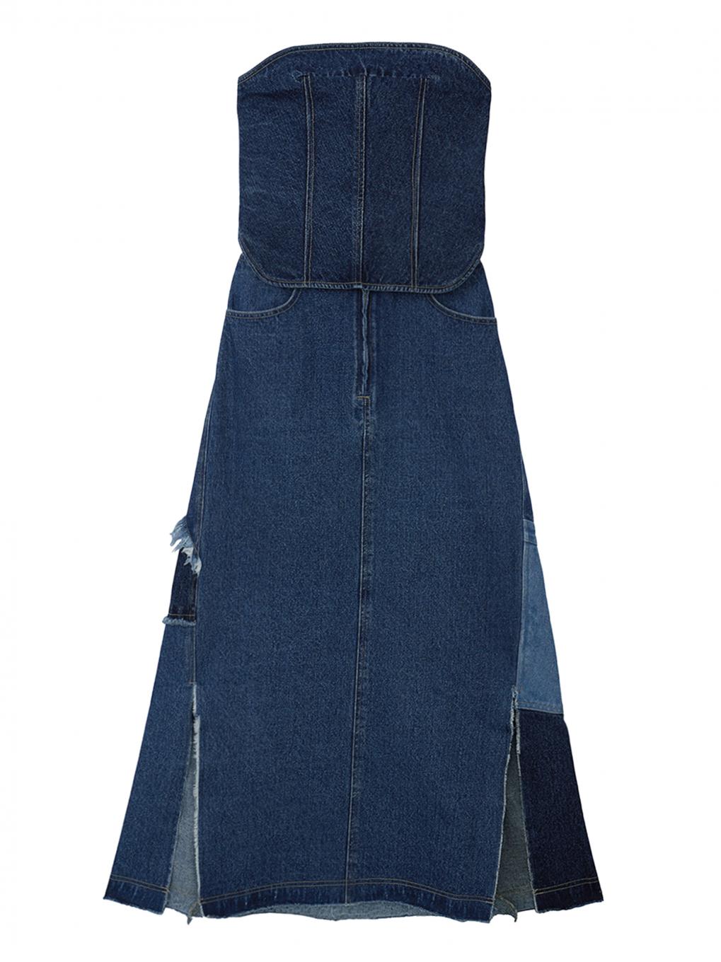 UND BACK PATCHWORK SETUP DENIM DRESS