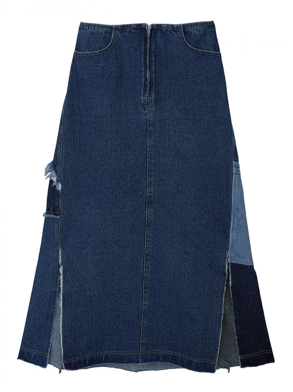 UND BACK PATCHWORK SETUP DENIM DRESS