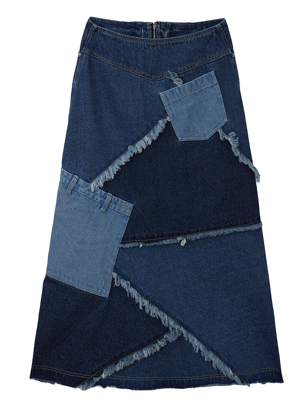 UND BACK PATCHWORK SETUP DENIM DRESS