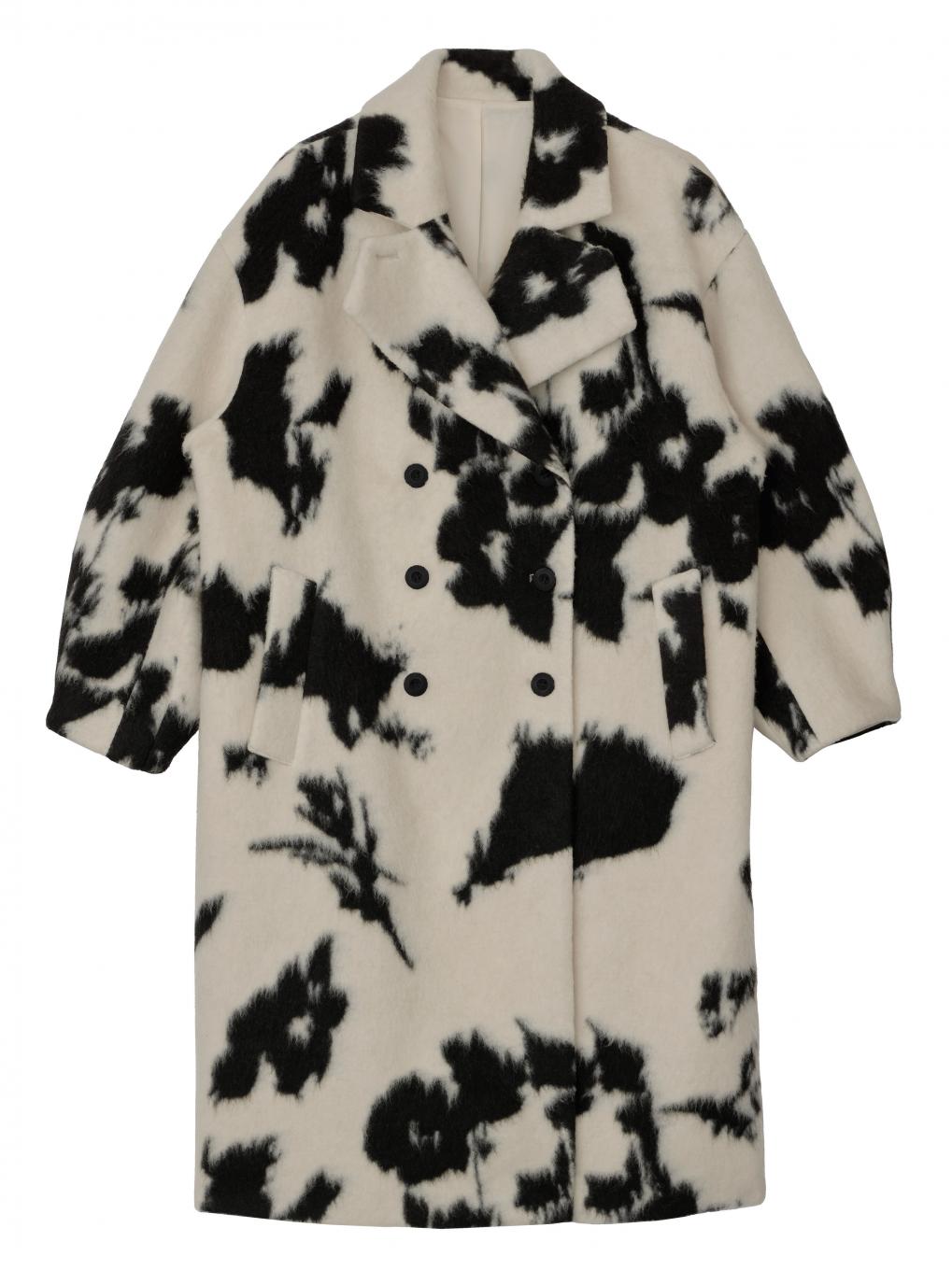 UND SHADOW FLOWER WOOL COAT