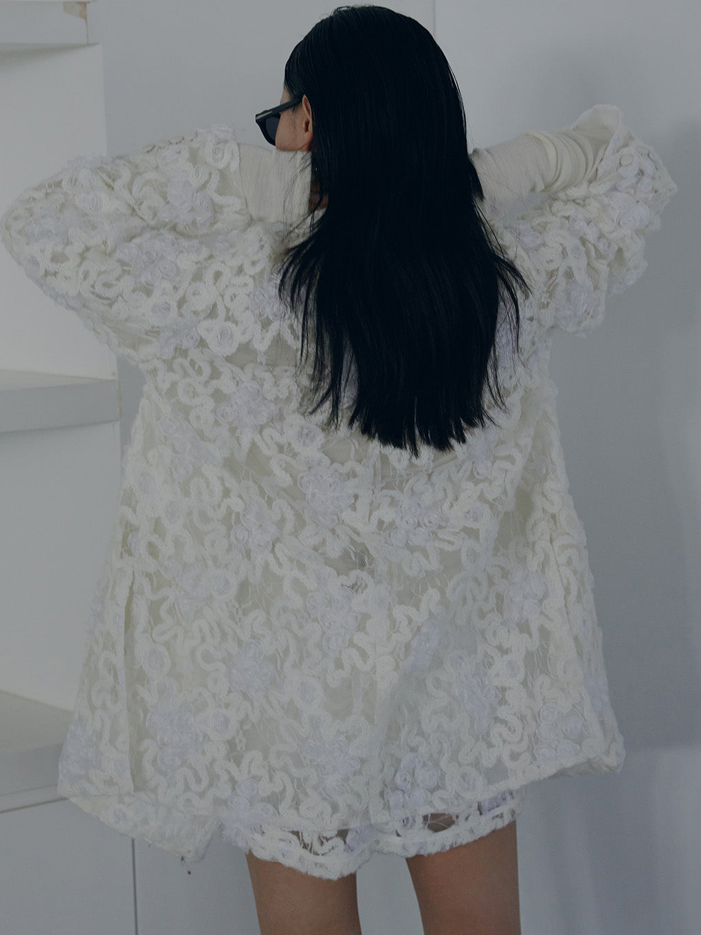 FLOWER MIX LACE SHEER SKIRT