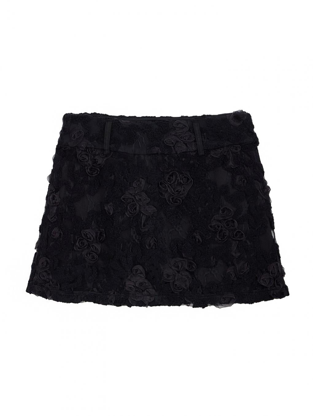 FLOWER MIX LACE SHEER SKIRT