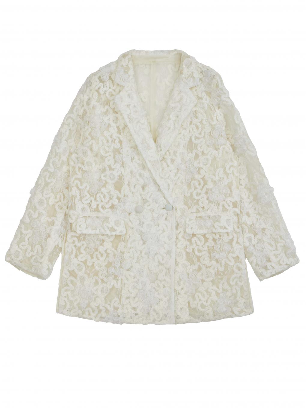 FLOWER MIX LACE SHEER JACKET