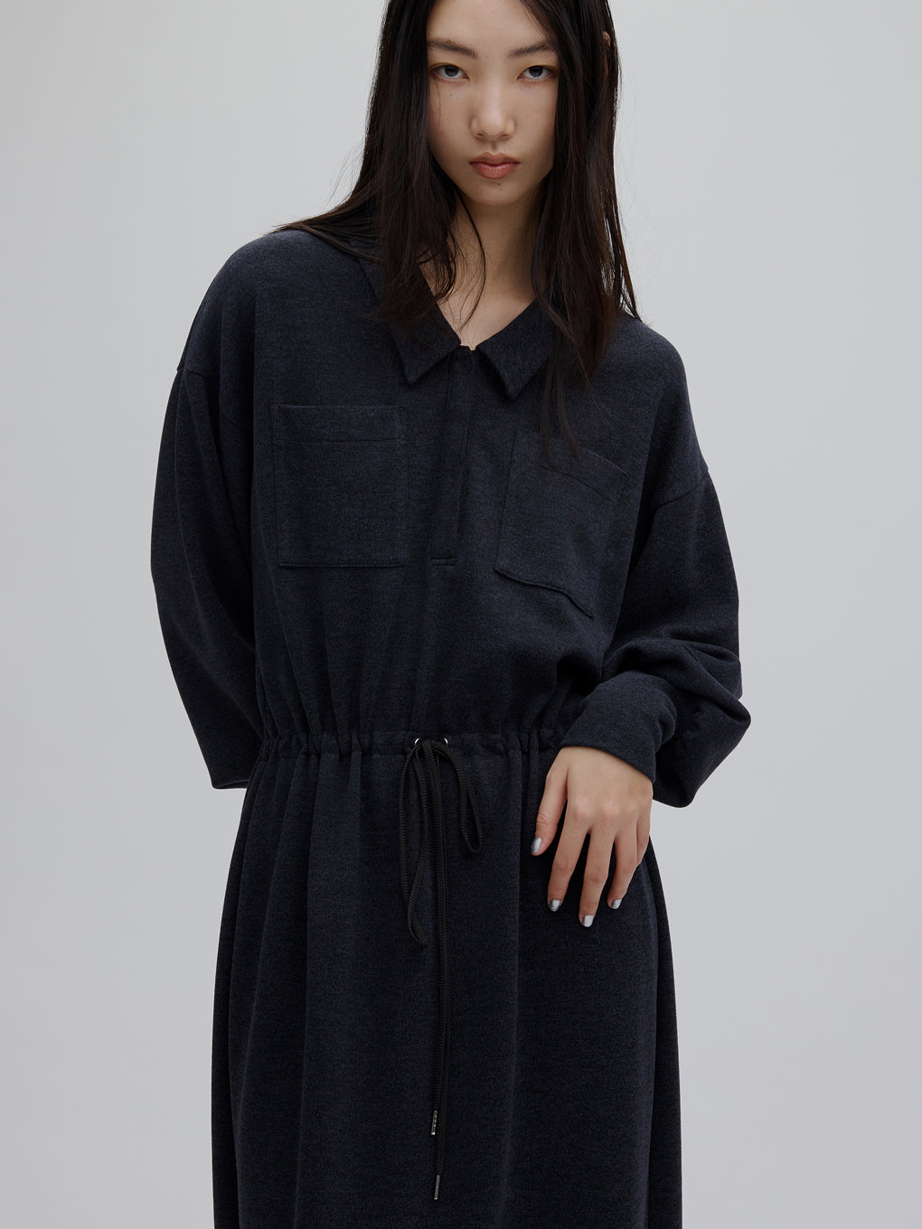 RELAX DRAWSTRING SWEAT DRESS