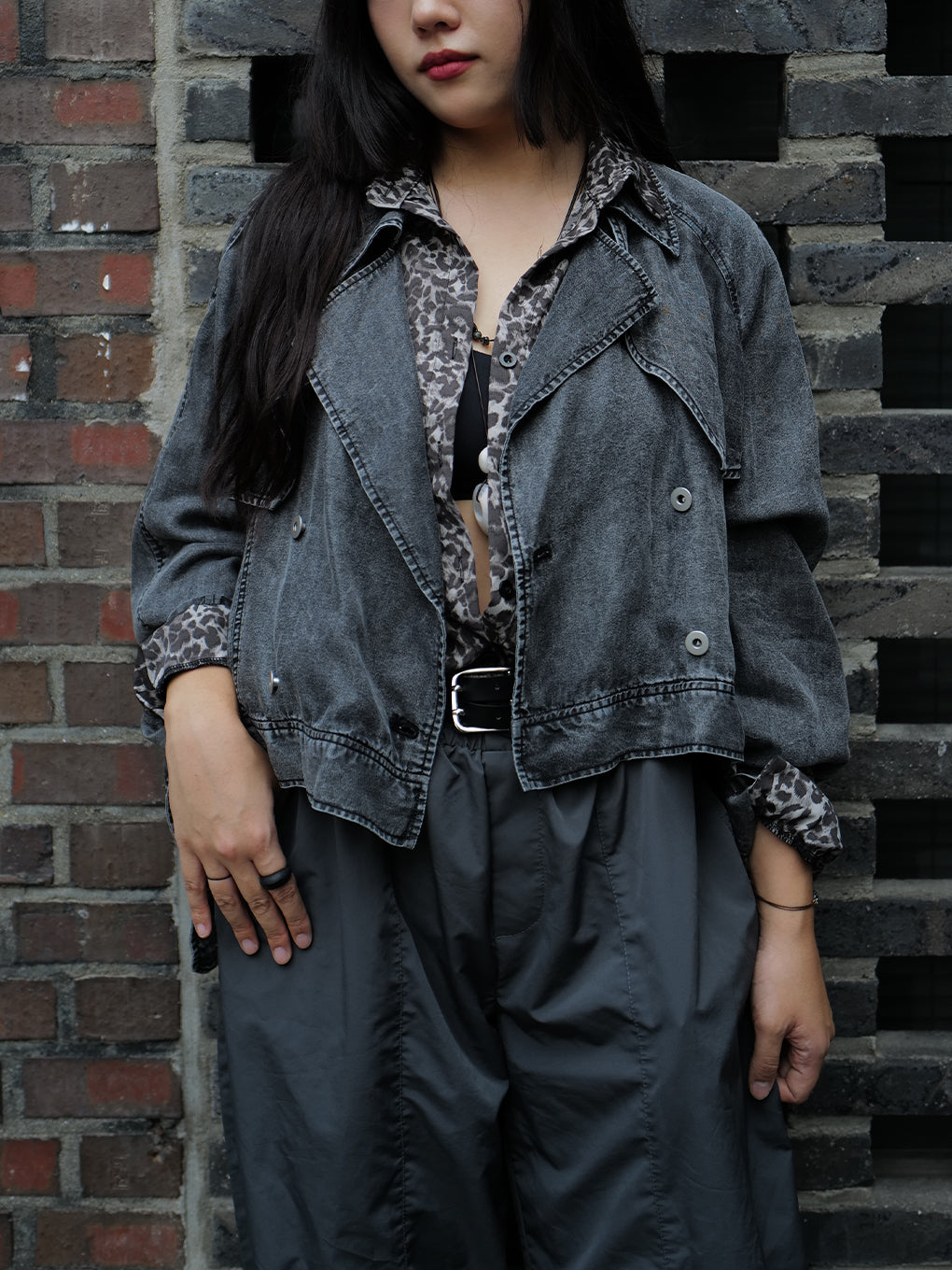 TENCEL DENIM SHORT TRENCH COAT