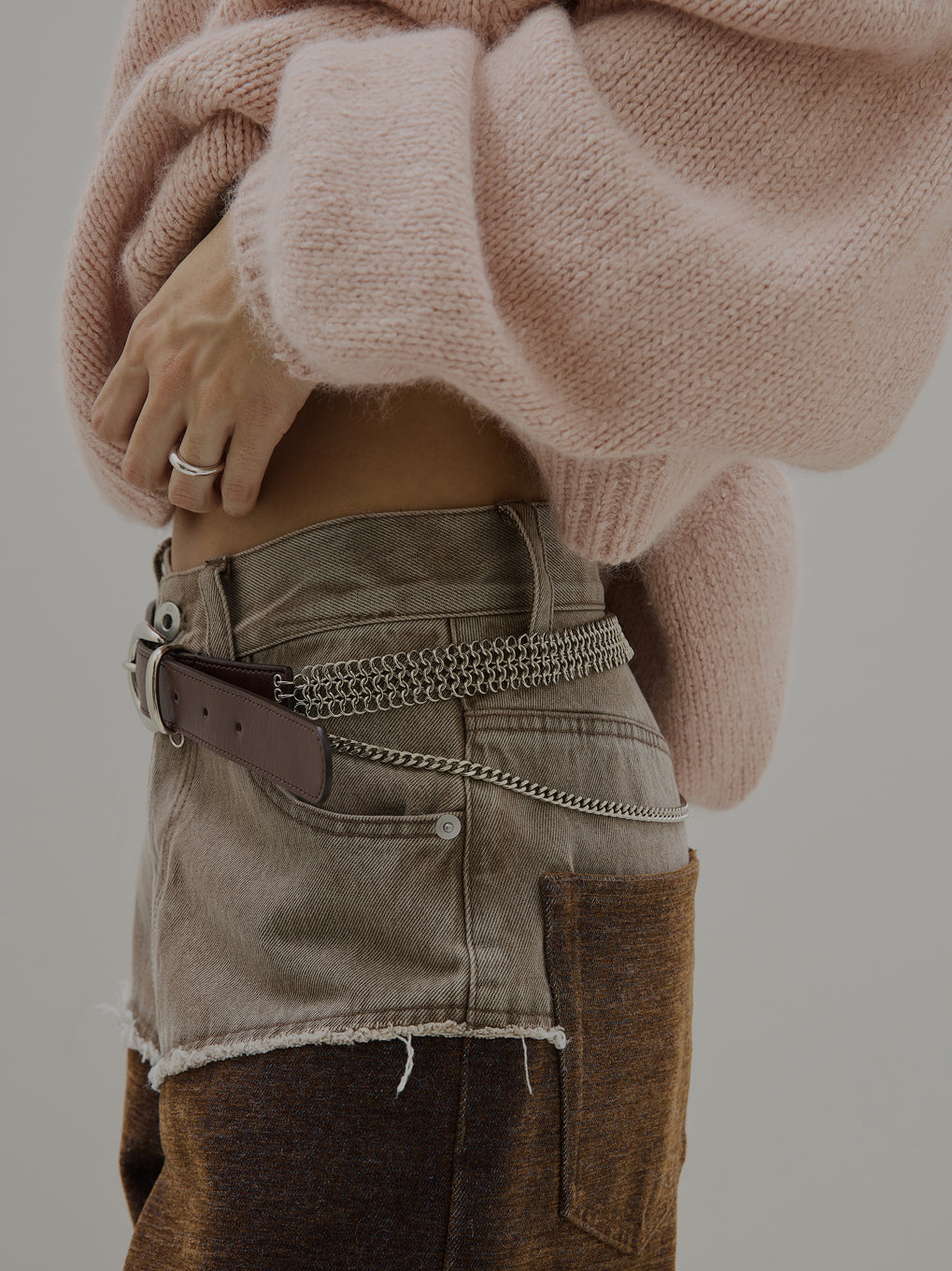 FLOCKY SWITCHING DENIM PANTS