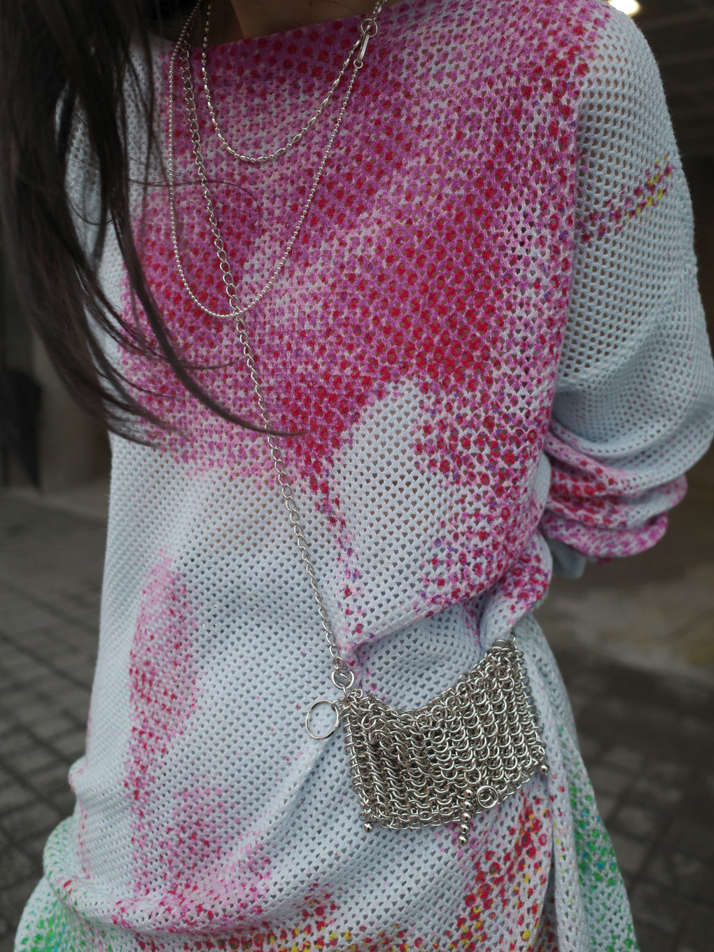 LOW RESOLUTION FLOWER KNIT TOP