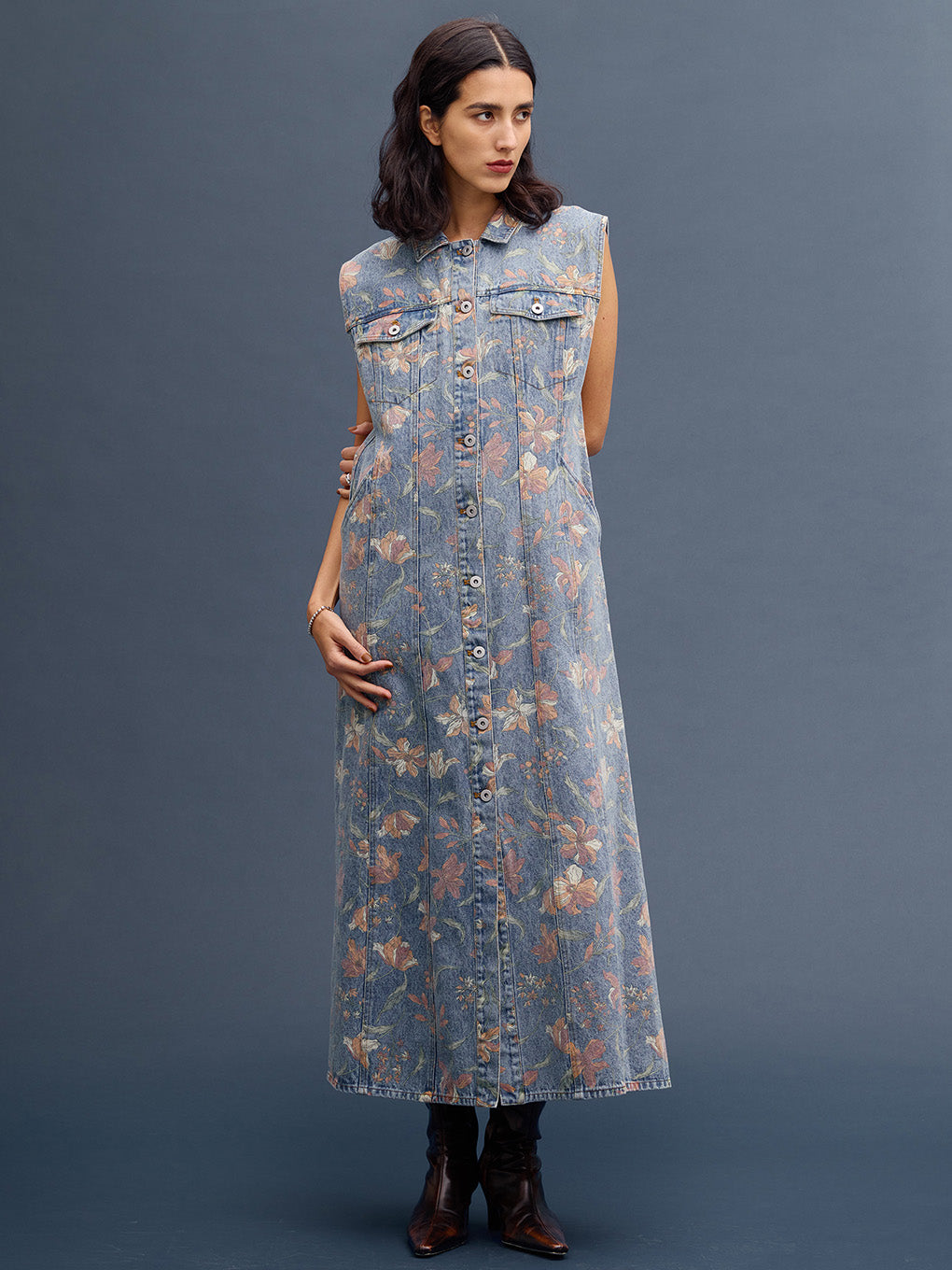 FIORE PRINT DENIM DRESS