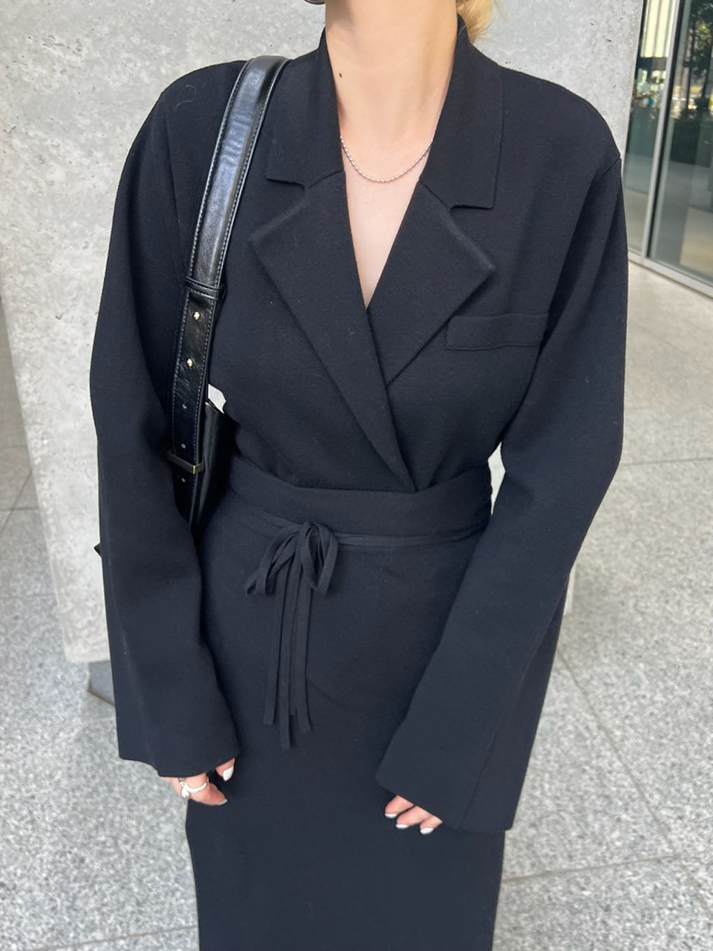 UND JACKET WINDING SKIRT KNIT SET DRESS