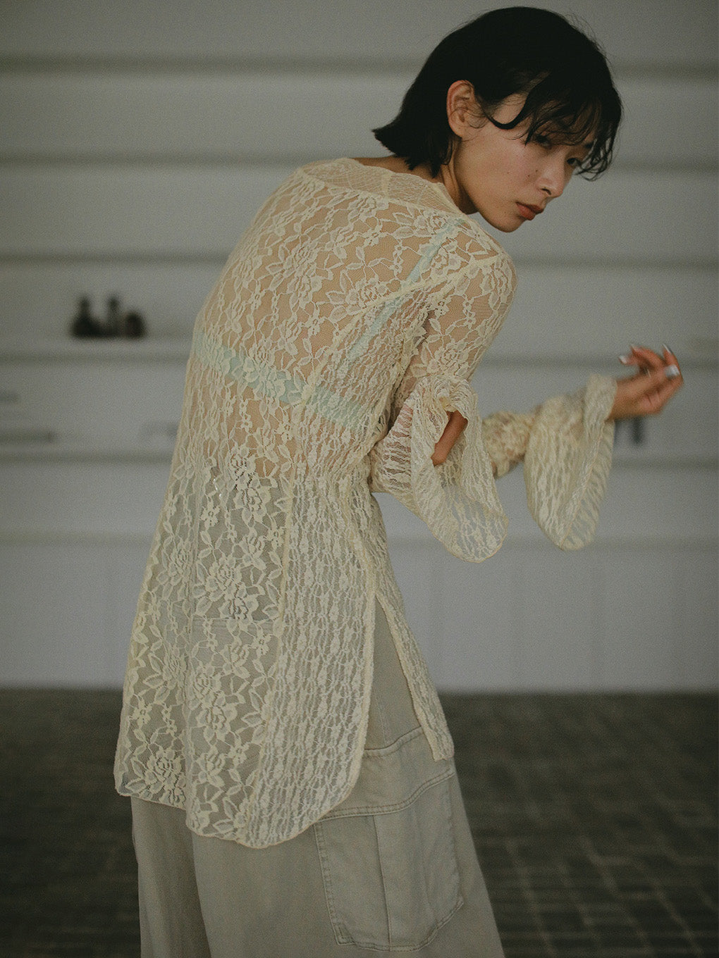 COMBINATION LACE TOP