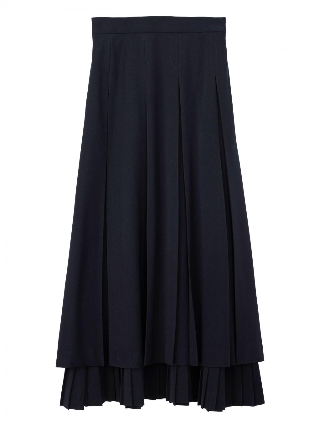 PLEATS LAYERED PLEATS SKIRT