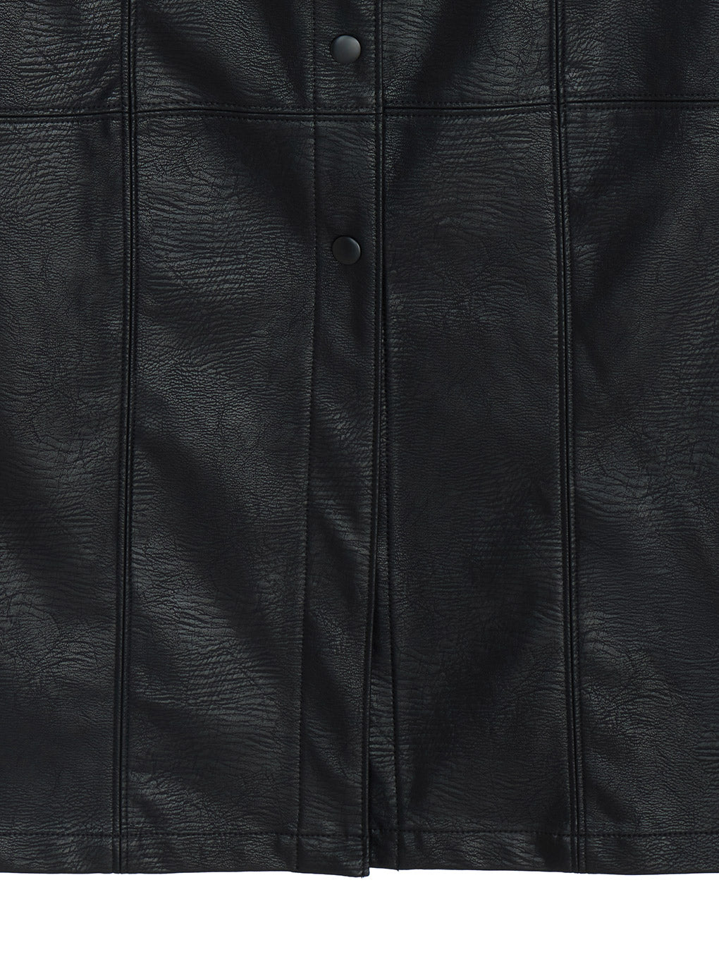 FRONT BUTTON LEATHER SKIRT
