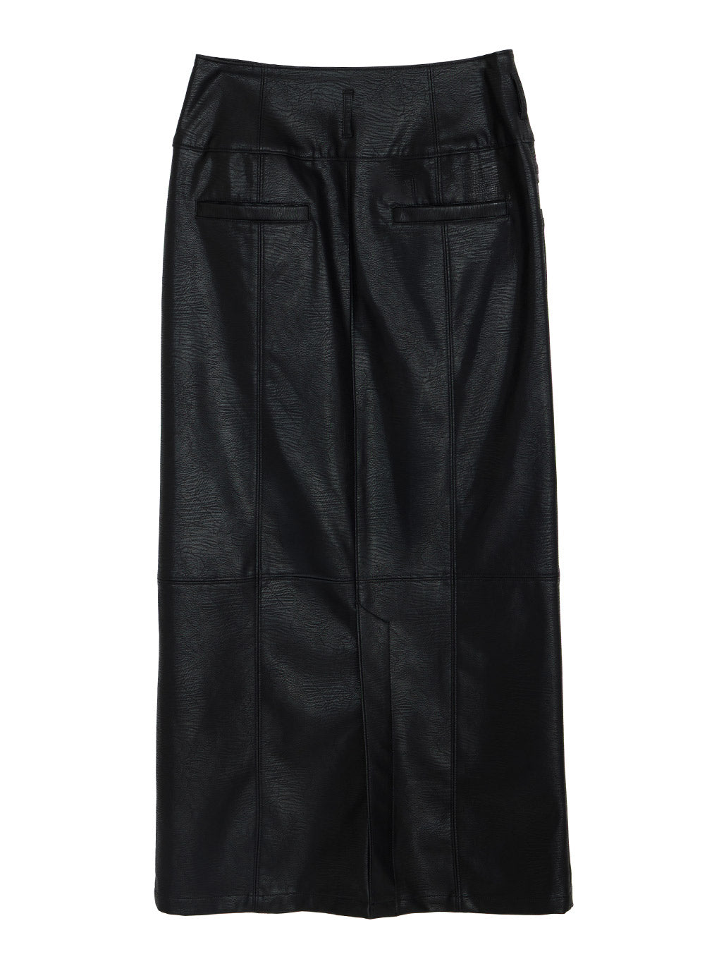 FRONT BUTTON LEATHER SKIRT