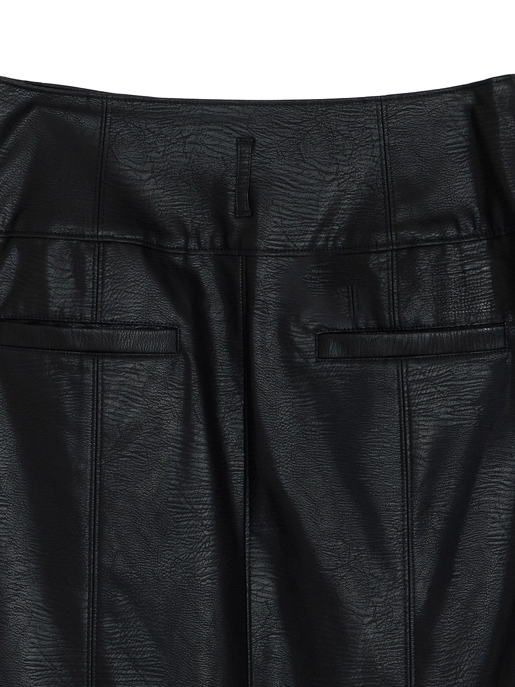 FRONT BUTTON LEATHER SKIRT