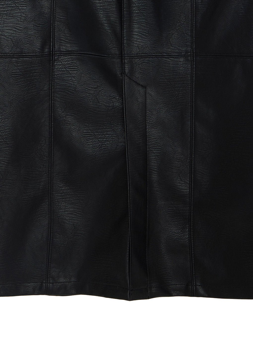 FRONT BUTTON LEATHER SKIRT