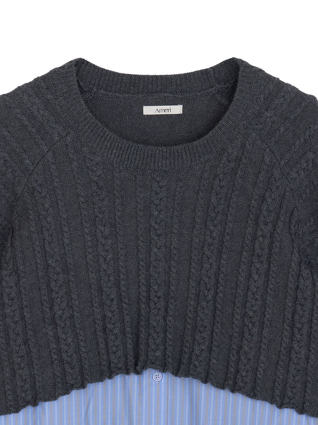 CABLE KNIT DOCKING SHIRT TOP