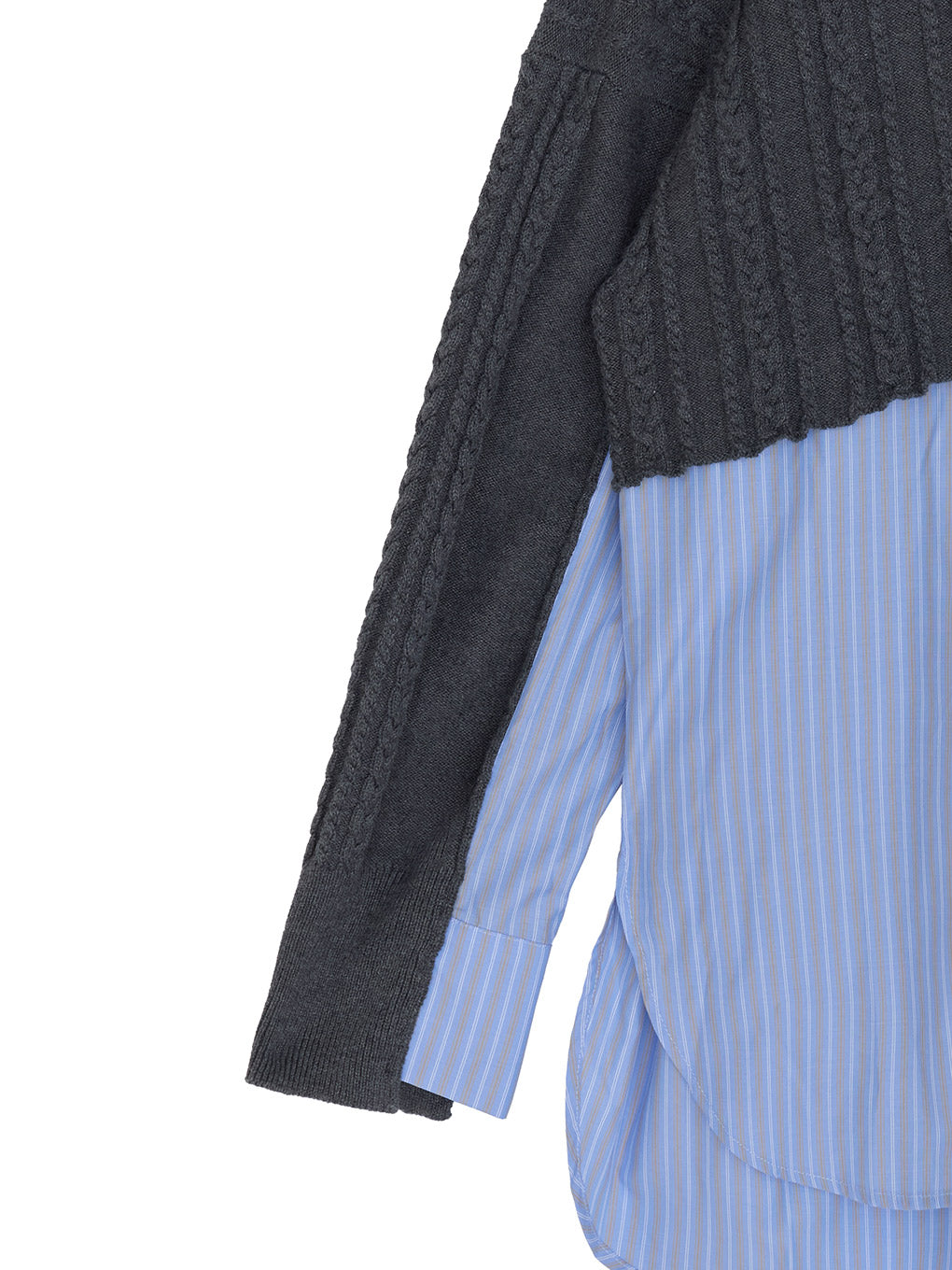 CABLE KNIT DOCKING SHIRT TOP