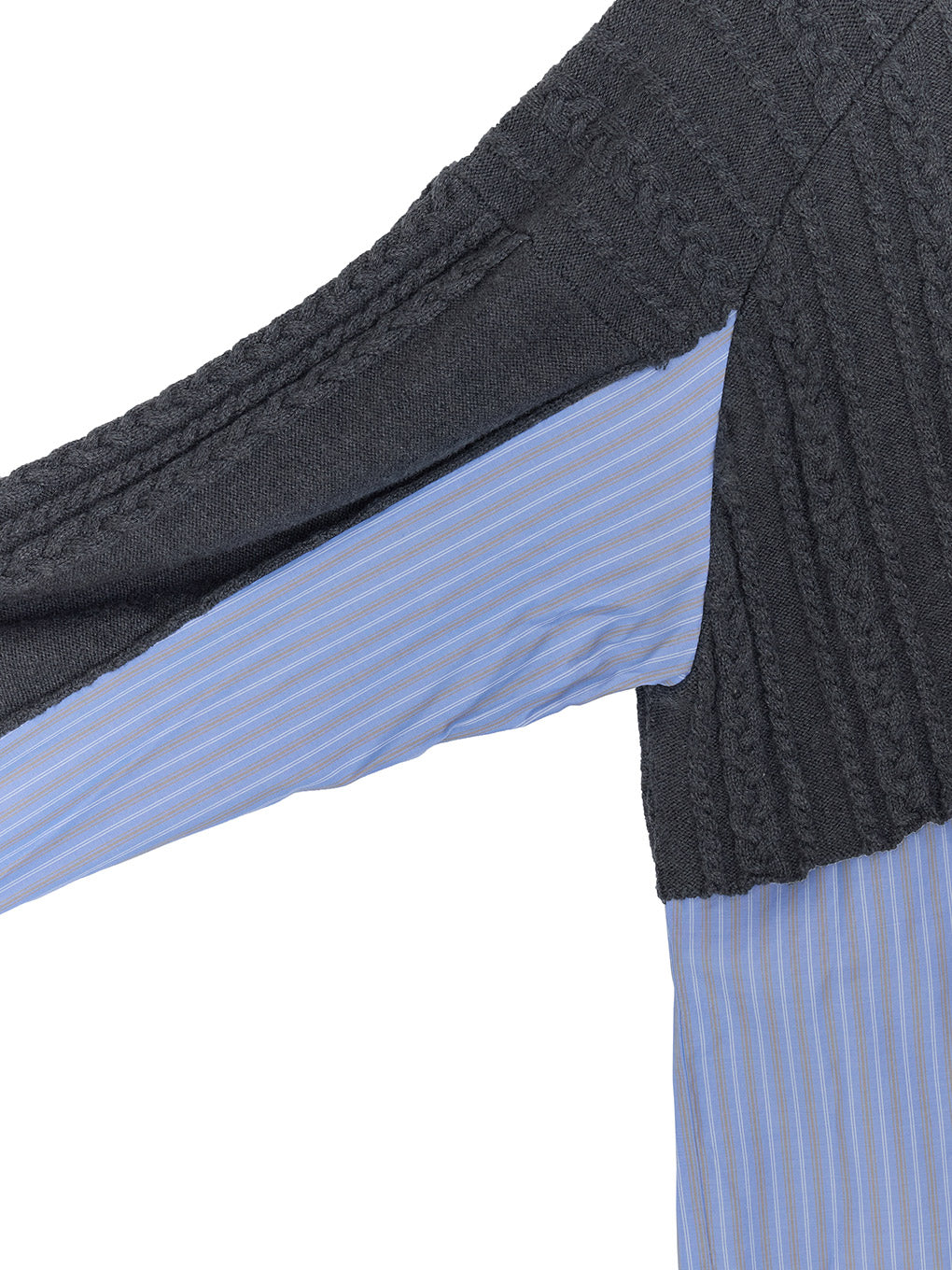 CABLE KNIT DOCKING SHIRT TOP