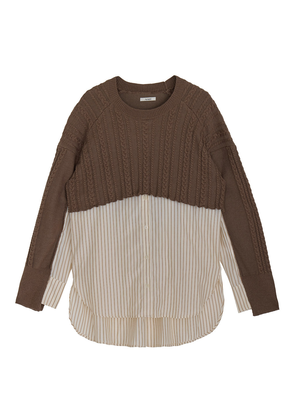 CABLE KNIT DOCKING SHIRT TOP
