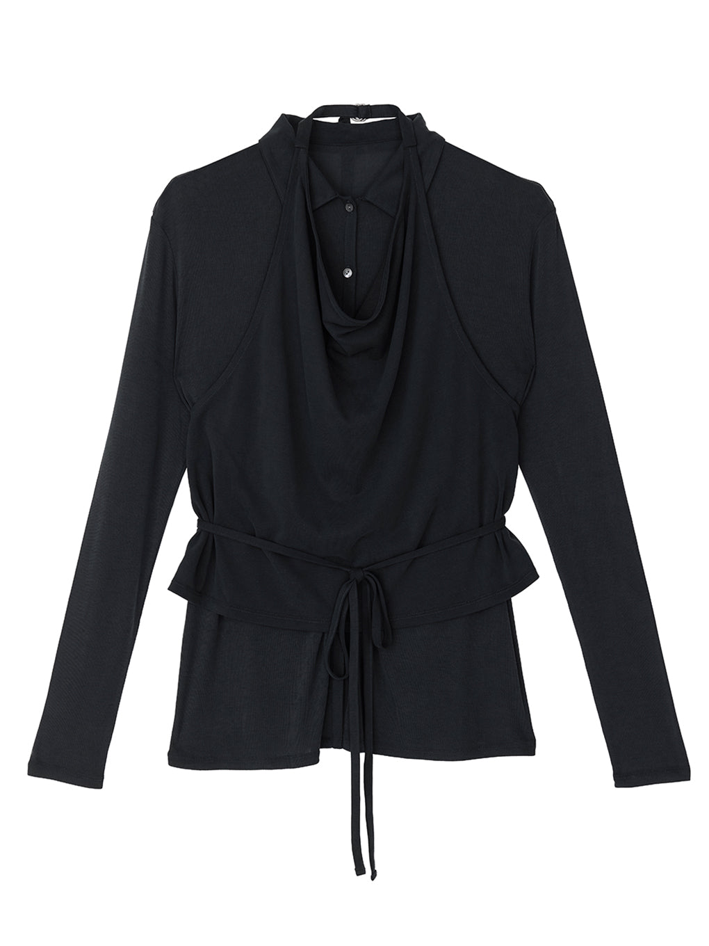 HALTER DRAPE DOCKING CUT TOP