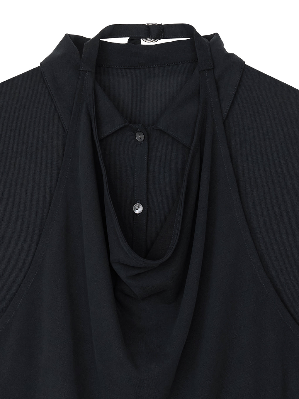 HALTER DRAPE DOCKING CUT TOP