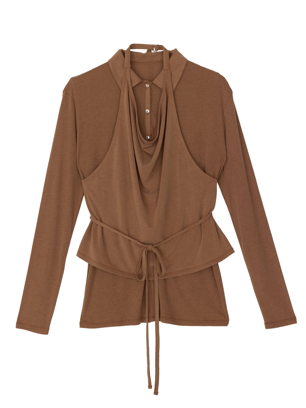 HALTER DRAPE DOCKING CUT TOP