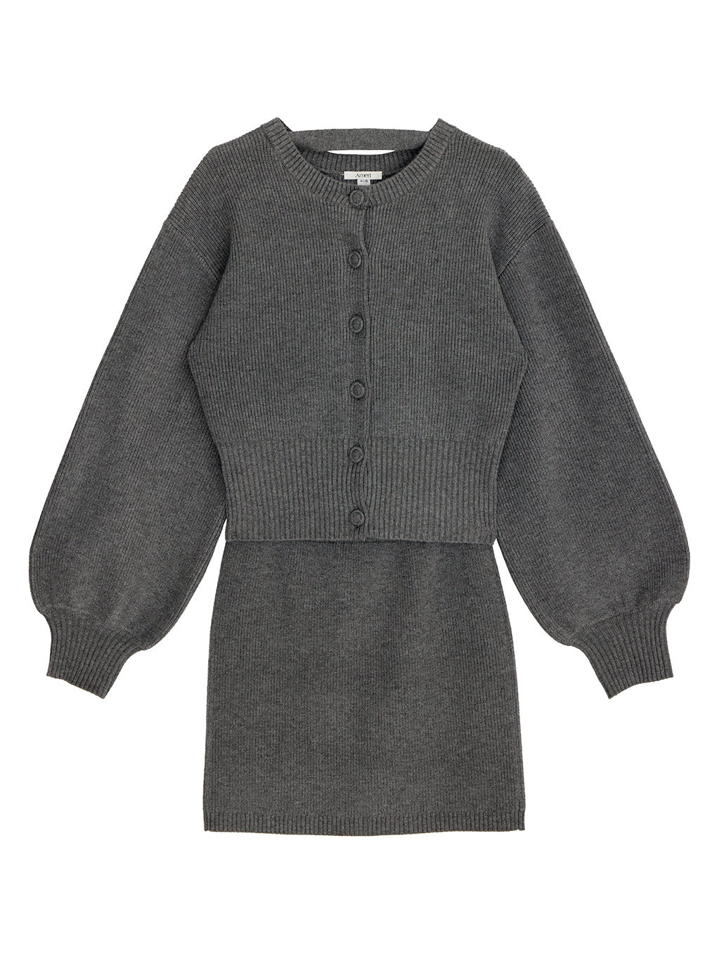 SOLID KNIT CARDIGAN WITH SKIRT