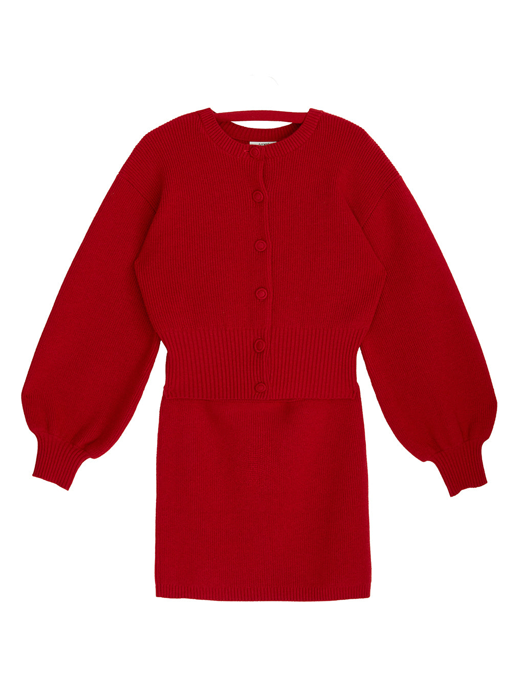SOLID KNIT CARDIGAN WITH SKIRT