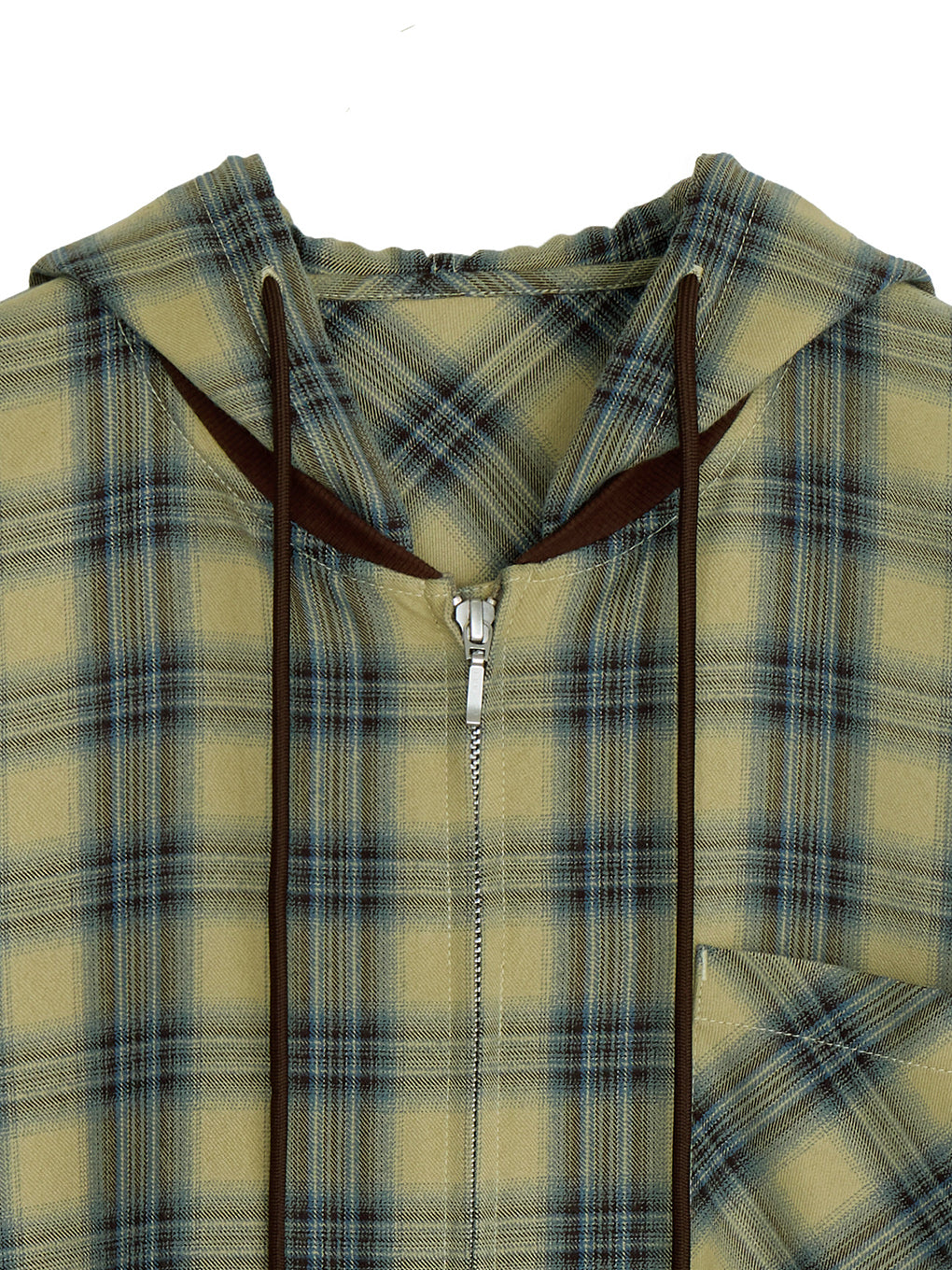 ZIP UP HOODIE CHECK SHIRT