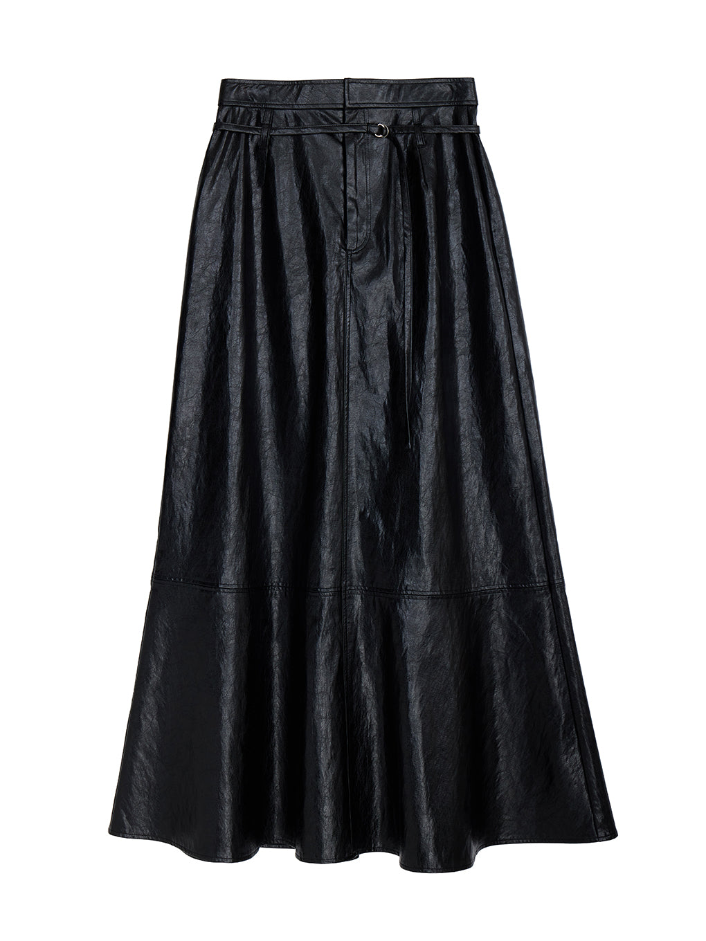 WAIST DESIGN BELT SEMI FLARE SKIRT