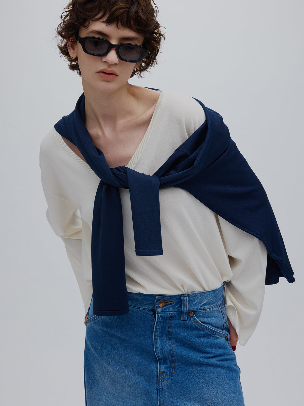 LOW BASIC 2WAY OVER KNIT TOP