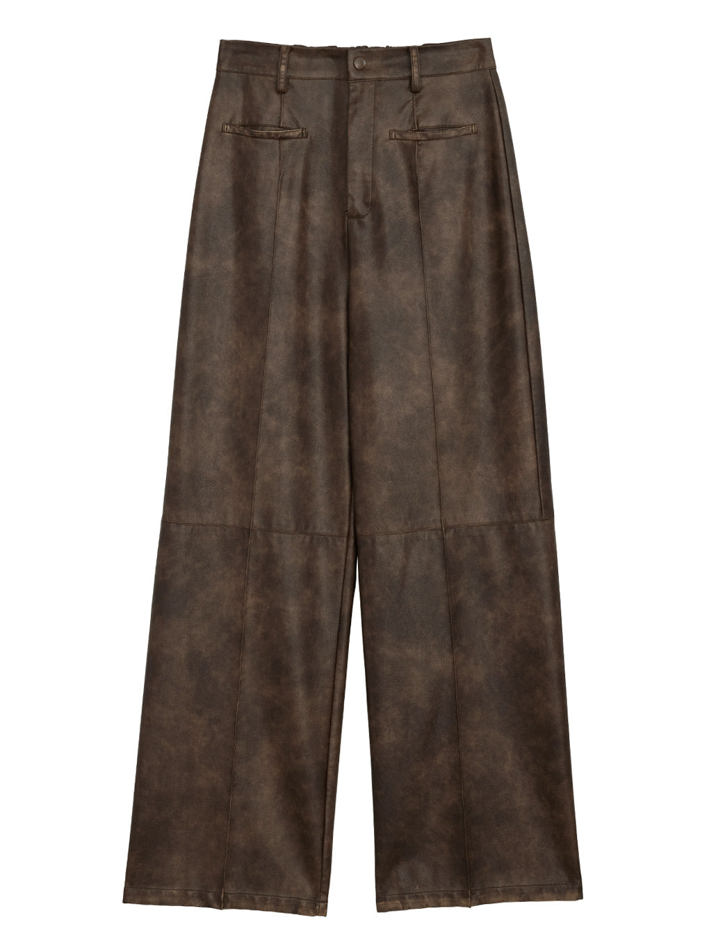 FAKE LEATHER COLOR SCHEME PANTS