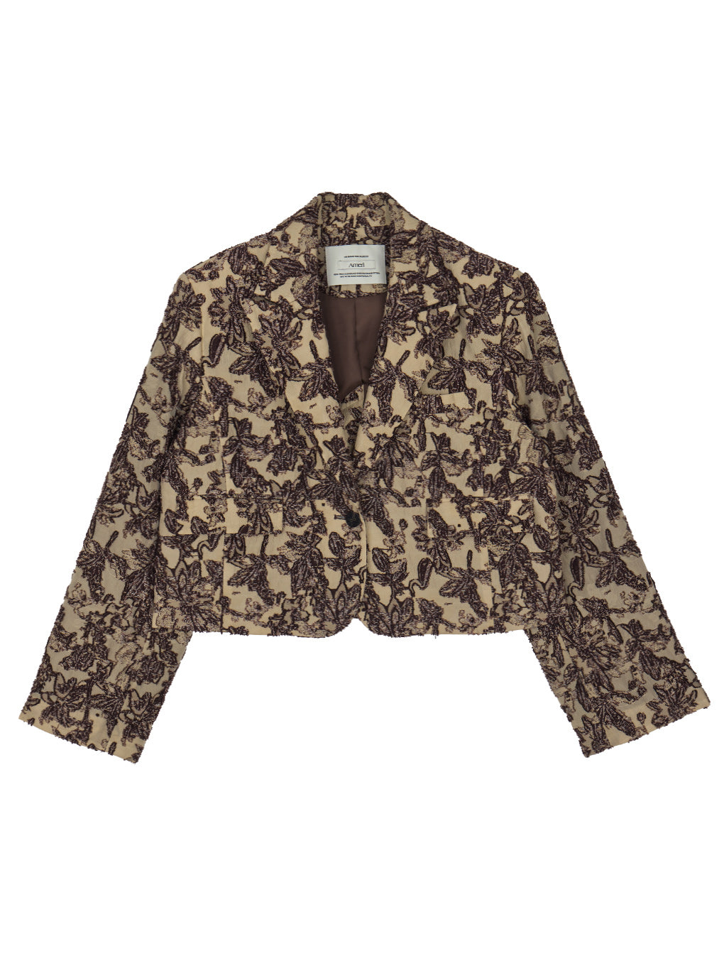 CROPPED CUT JACQUARD JACKET