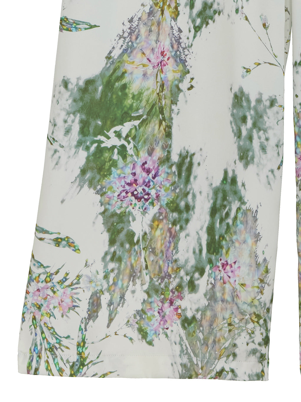 HOLOGRAM FLOWER TUCK WIDE PANTS