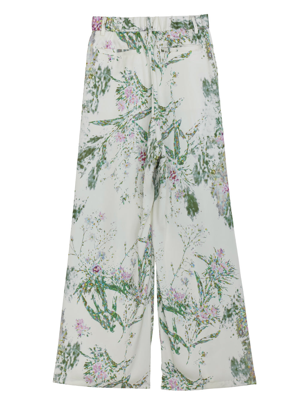 HOLOGRAM FLOWER TUCK WIDE PANTS