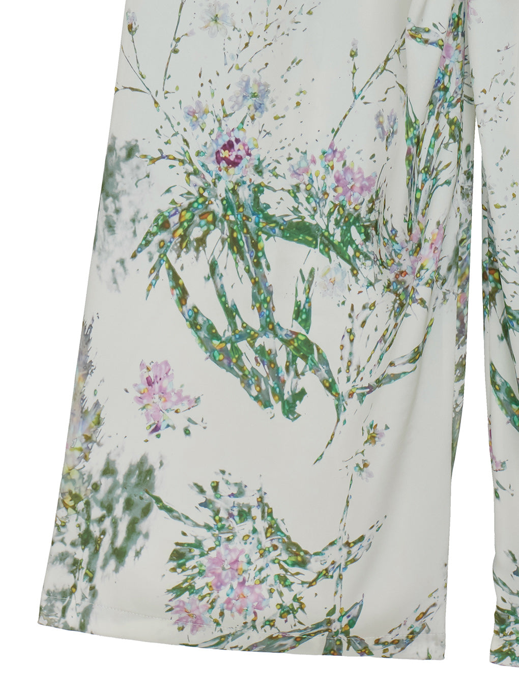 HOLOGRAM FLOWER TUCK WIDE PANTS